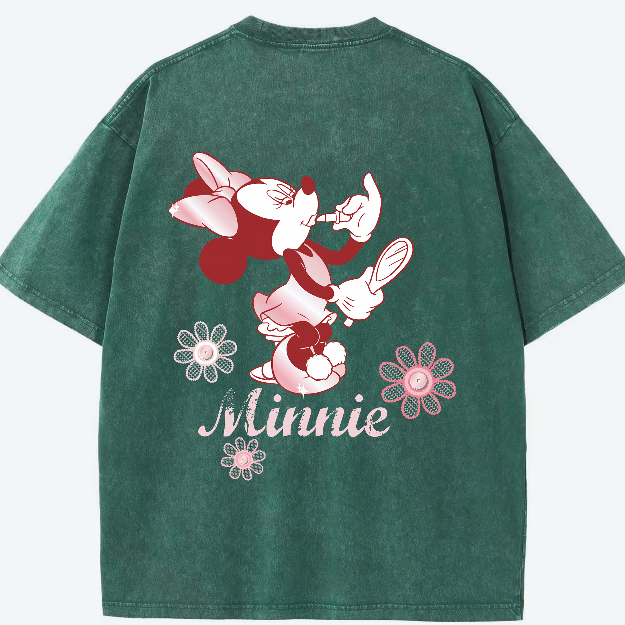 （画像用） ミッキーマウス Mickey Mouse 綿100% ヴィンテージ風 半袖Tシャツ（背面プリント）